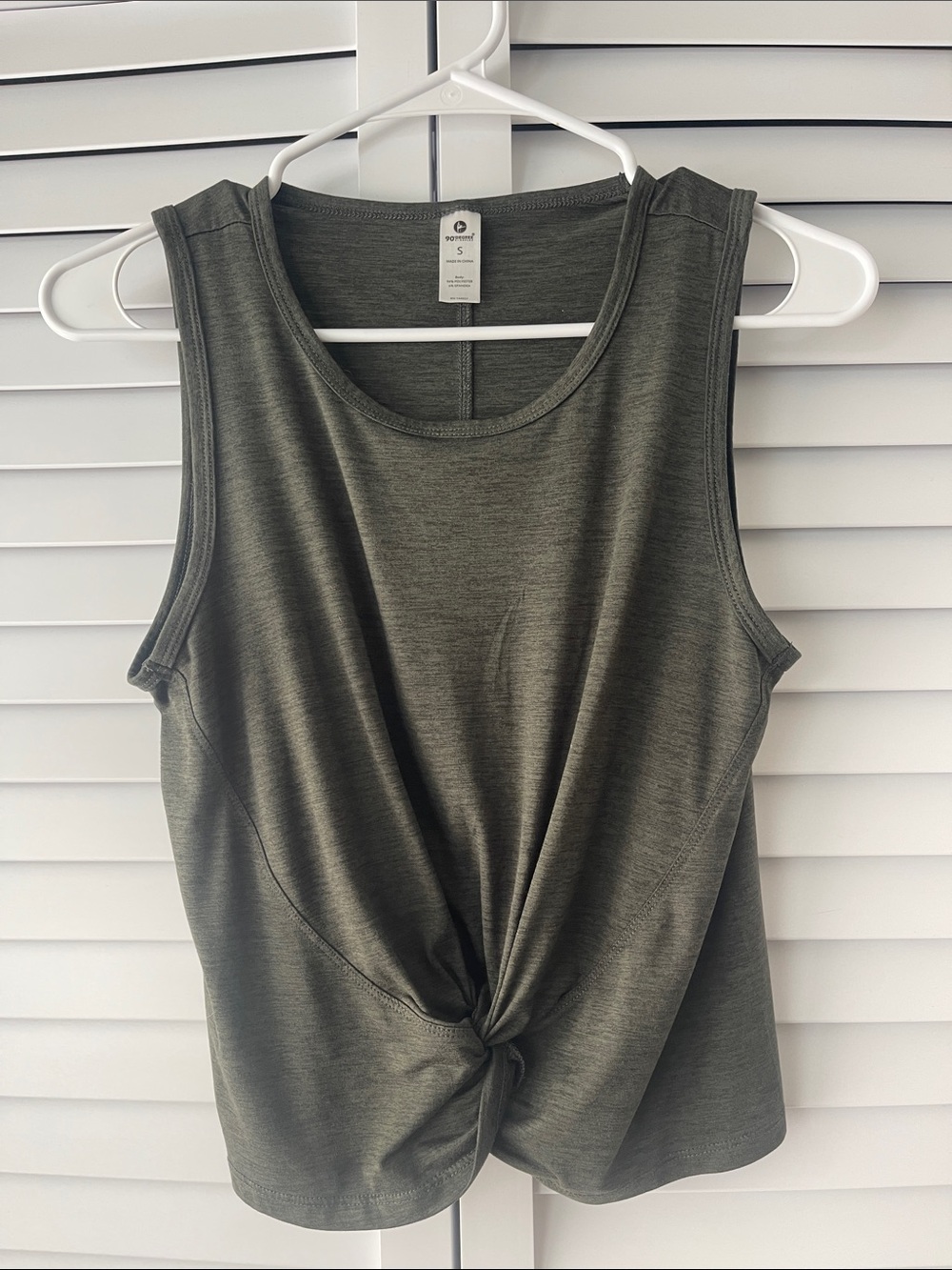 90 Degree By Reflex Olive Green Twist-Front Tank